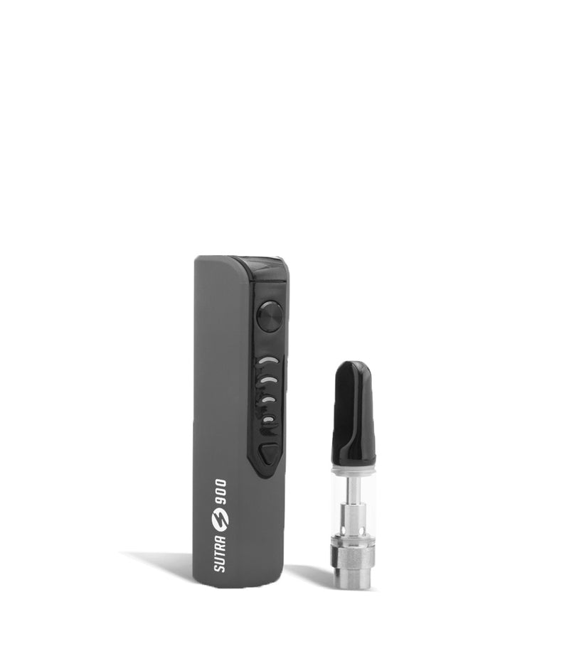 Charcoal Sutra Vape STIK 900 Cartridge Vaporizer Side View with Empty Cartridge on White Background